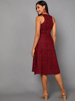 Ahika Women Red Cotton Dress