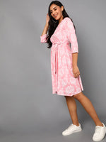 Ahika Women Pink Cotton Dress 1