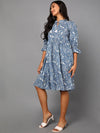 Ahika Women Blue Cotton Dress 4