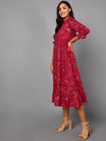 Ahika Women Maroon Cotton Dress