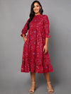 Ahika Women Maroon Cotton Dress