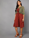 Ahika Women Red Cotton Dress 4