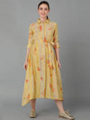 Ahika Women Yellow Polyester Striped Printed