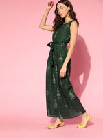 Women Printed Standard Green Jumpsuits & Sets