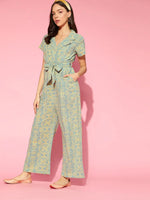 Women Printed Standard Green Jumpsuits & Sets