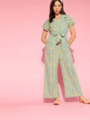 Women Printed Standard Green Jumpsuits & Sets