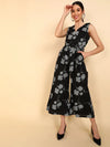 Women Printed Standard Black Jumpsuits & Sets