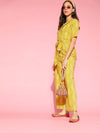 Women Printed Standard Yellow Jumpsuits & Sets