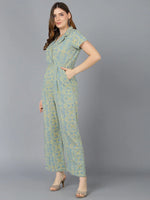 Women Printed Standard Green Jumpsuits & Sets