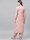 Ahika Women Casual Wear Cotton Fabric Pink Color Printed Trendy Kurta And Palazzo Set Vkset1002