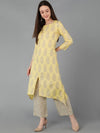 Ahika Women Yellow Pure Cotton Printed Kurta Palazzos 1