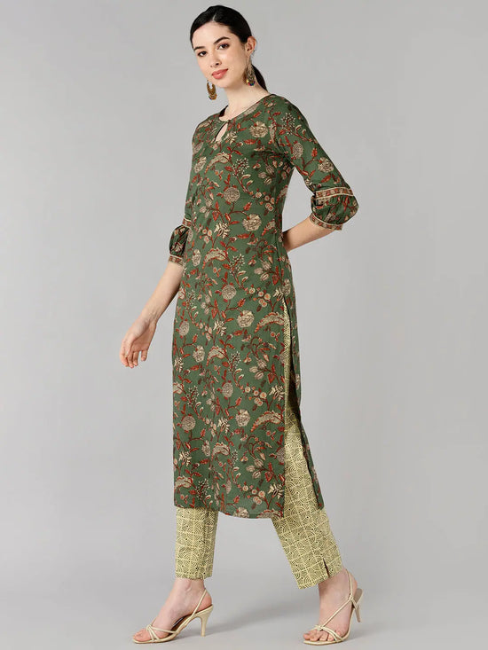 Ahika Women Floral Printed Kurta Trousers 1