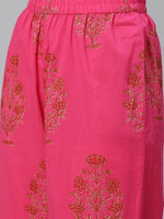 Ahika Women Pink Ethnic Motifs Printed Regular Pure Cotton Kurta