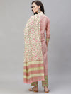 Ahika Women Pink Ethnic Motifs Printed Regular Pure Cotton Kurta With Palazzos