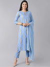 Ahika Women Blue Ethnic Motifs Printed Regular Pure Cotton Kurta With Trousers