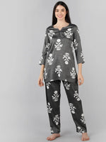 Ahika Women Grey Floral Printed Top