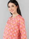 Ahika Women Pink Tie And Dye Printed Top