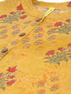 Ahika Mustard Yellow Floral Topprint Mandarin Collar Longline