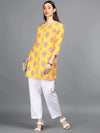 Ahika Yellow Floral Print Longline Top