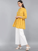 Ahika Yellow Print Longline Top