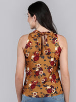 Ahika Women Mustard Printed Floral Tops 1