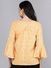 Ahika Women Mustard Printed Floral Tops