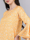 Ahika Women Mustard Printed Floral Tops