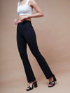 Women Black Bell Bottom 4-Way Stretch Pants