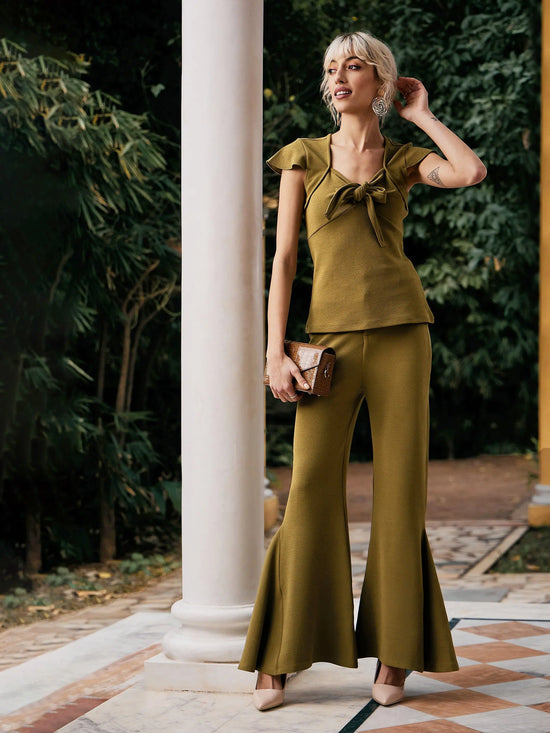 Women Solid Standard Olive Jumpsuits & Sets