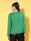 Women Green Fleece BY FOR NOW Sweatshirt