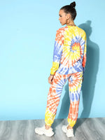 Women Blue & Rust Tie Dye Sweatshirt With Joggers