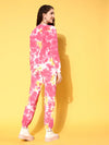 Women Pink & Yellow Tie Dye Sweatshirt With Joggers