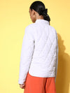 Women Solid White Full Sleeve Jacket