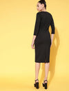 Women Black Studded Bodycon Dress