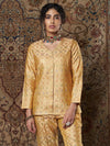 Women Golden Indian Motif Brocade Top