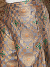 Women Navy & Grey Brocade Yoke Kurta With Brocade Pants