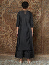 Women Black Zari Embroidered Kurta With Palazzo Pants