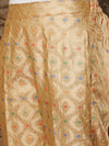 Women Golden Indian Motif Brocade Pants