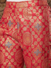 Women Red Large Indian Motif Brocade Pants