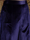 Women Navy Velvet Bell Bottom Pants