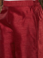 Women Maroon Floral Velvet Kurta With Palazzo Pants