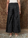 Women Black Jacquard Ankle Palazzo Pants