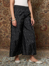 Women Black Jacquard Ankle Palazzo Pants