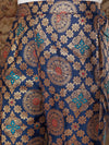 Women Navy Large Indian Motif Brocade Pants