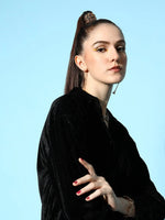 Women Black Velvet Shirt