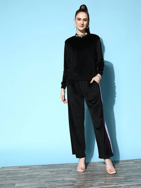 Women Solid Black Jumpsuits & Sets