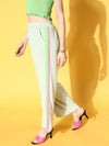 Women Sea Green Velour Track Pants