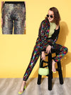 Women Black Multi-Sequin Terry Jogger Pants