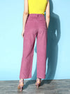 Women Lavender Corduroy Straight Pants