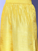 Women Mustard Mirror Embroidered Top With Palazzo Pants